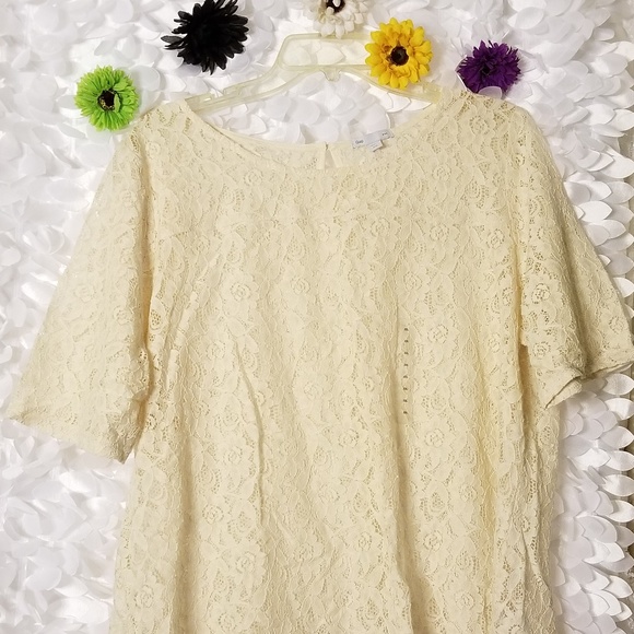 NWOT Gap Lace Short Sleeve Top - Picture 2 of 3